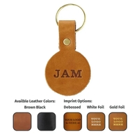 Round Leather Key Chain with Split Ring