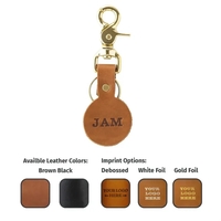 Round Keychain with Brass Scissor Clip + Split Ring