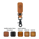 Belt Loop Leather Keychain ZINC Scissor Clip + Split Ring