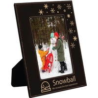 7 3/4" x 9 3/4" x 3/8" black leatherette photo frame... from ASI 74601 Calico