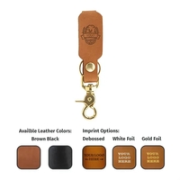 Belt Loop Leather Keychain Brass Scissor Clip + Split Ring