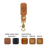 Belt Loop Leather Keychain Brass Scissor Clip + Split Ring