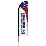 8' Single Reverse Portable Half Drop Banner w/ Hardware Set