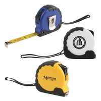 10-foot tape measure with rubber grip handle, rubber carry strap, metal......