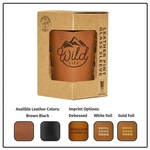 Full-Grain Leather Pint Sleeve with Glass & Gift Box