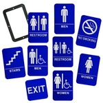 Blue/White Men (w/wheelchair) Accessible Restroom Sign