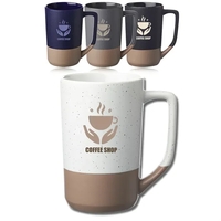 17 oz. two-tone ceramic mug with speckled matte top finish, glossy... from...