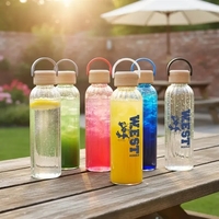 Eco-friendly 21oz glass bottle with bamboo lid & handle, perfect for... from...