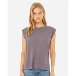 BELLA + CANVAS Women's Flowy Rolled Cuffs Muscle Tee