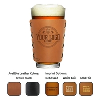 Genuine Leather Pint Glass Holder - Fits 16 Ounce Glass -... from ASI 75126...