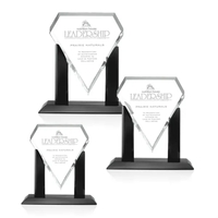 Starfire flat top diamond shape award with piano finished black base.... from...
