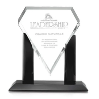 Starfire flat top diamond shape award with piano finished black base.... from...