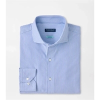 Men's cotton-stretch sport shirt with Italian fabric, flexible comfort, easy...