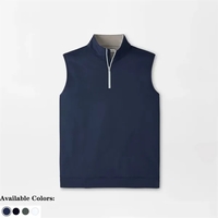 Men's performance quarter-zip vest with stretch terry fabric, sun protection,...