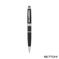 Brass twist-action ballpoint pen with carbon fiber accent, chrome clip and......