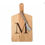 Monogrammed Cheese Board Gift Set - Maple - 11" x 6" x 0.5"