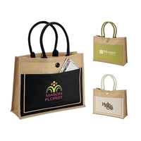 5.5" x 14" x 18.25" natural jute tote bag; includes front... from ASI 67866...
