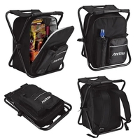 Cooler backpack with built-in chair; 24-can capacity and made from...
