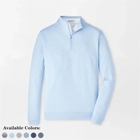Men's performance quarter-zip pullover with stretch, easy care, and...