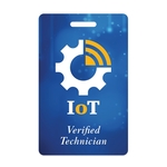 Full Color Rectangle Vinyl Plastic Badge - Vertical