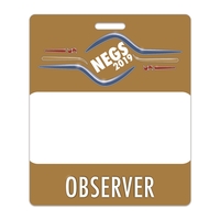 Screen Printed Rectangle Vinyl Plastic Badge - Vertical