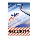 Screen Printed Rectangle Vinyl Plastic Badge - Vertical