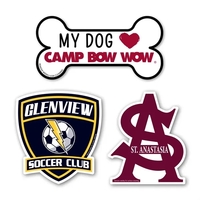 Custom shaped magnetic car sign with four color process imprinting; order......