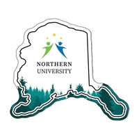 2.71"H x 3.18"W Alaska State non-toxic magnet with Customization options.......