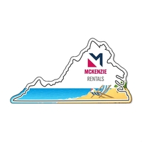 2.29"H x 4.25"W Virginia State non-toxic magnet with Customization...
