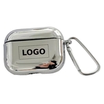 Silver TPU Earbud Case with Carabiner