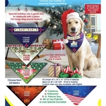 Holidays Theme Digital Pet Bandanna Triangle Peachskin Poly