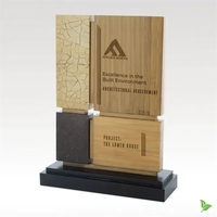 Eco-friendly award constructed from white and brown coco, natural bamboo...