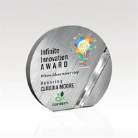 Bristol award made of silver aluminum with clear optical crystal.... from ASI...