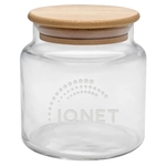 16 oz. Etched Apothecary Jar with Bamboo Lid