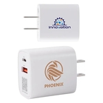 Channel 20W 2- Port PD Wall Charger with Dual Outputs