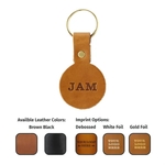 Round Keychain with Brass Scissor Clip + Split Ring