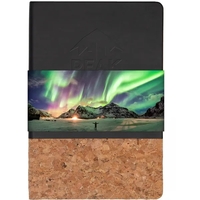 5.5x8.5 smooth vinyl & cork journal, blind deboss & graphic wrap,... from ASI...