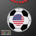 USA Soccer Medallion on Red Value Beads (NON-Light Up)