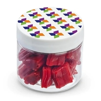 Delight recipients with this jar of mini strawberry licorice bites,...