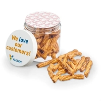 Make a bigger impression with this generous jar of mini pretzel... from ASI...