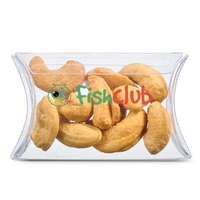 A stylish pillow box filled with roasted cashews. Contains approximately...
