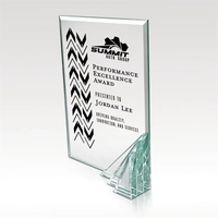 Premium glass award with layered jade glass that builds the base.... from ASI...