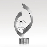 Brushed silver stainless steel award with a jade glass base.... from ASI...