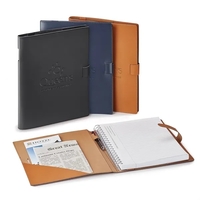 The high quality Italian enerated leather of this notebook cover... from ASI...