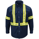 Bulwark Men's Dress Uniform Shirt with CSA reflective tri...
