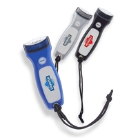 Magnetic flashlight with LED lights, black polyester carrying strap and...
