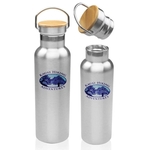 20 oz. Wood Top Stainless Steel Water Bottle