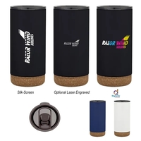 16 oz. double-wall, vacuum insulated, stainless steel tumbler with a lid......