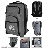 Heathered RFID laptop backpack and briefcase with several pockets and...