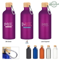 20 ounce aluminum bicycle bottle with bamboo wood lid and carabiner... from...